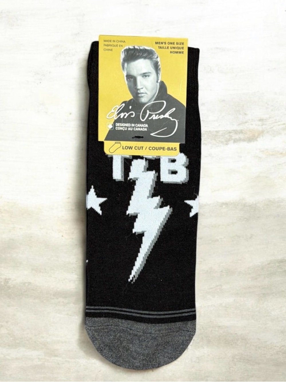 Elvis Presley TCB Lightning Bolt Low Cut Socks One Size 6-12. NEW